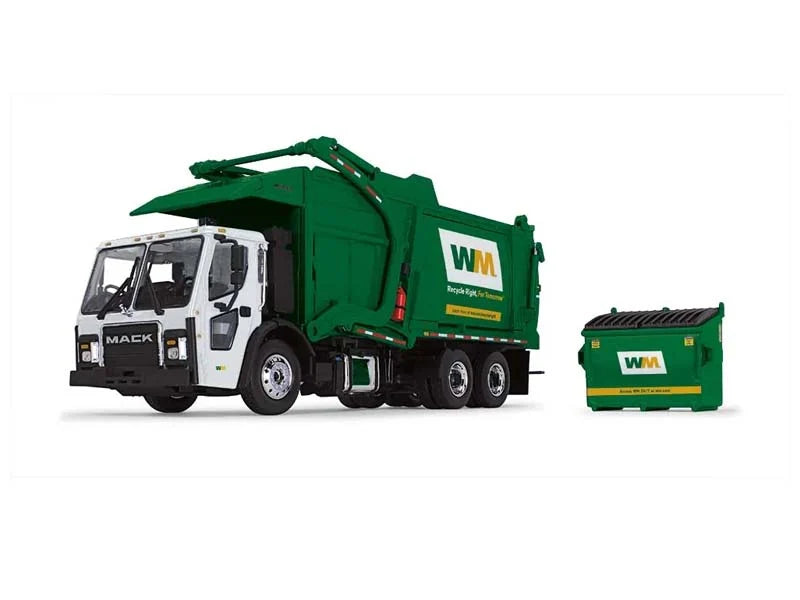 Mack LR with McNeilus Meridian Front Loader & Trash Bin - Waste Management 1:34 - First Gear 10-4292D