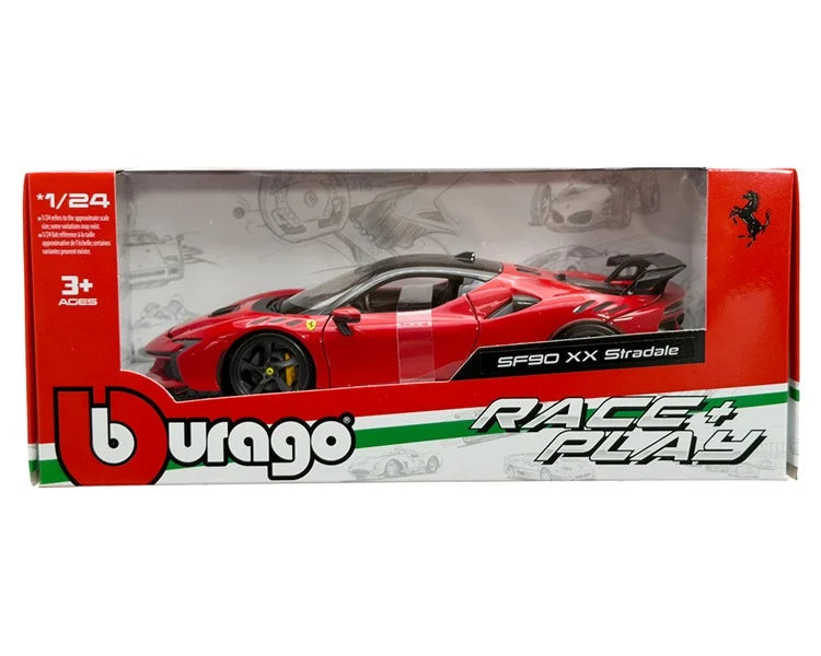 Ferrari SF90 XX Stradale - Red (Race and Play) Diecast 1:24 Scale Model - Bburago 26032RD