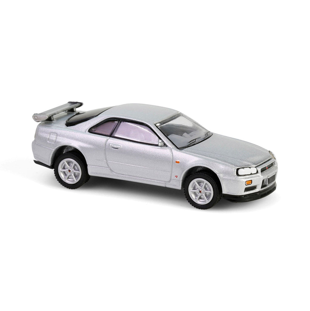 1999 Nissan Skyline V-Spec R34 Sonic Silver GreenLight 1:64 diecast model - image 3
