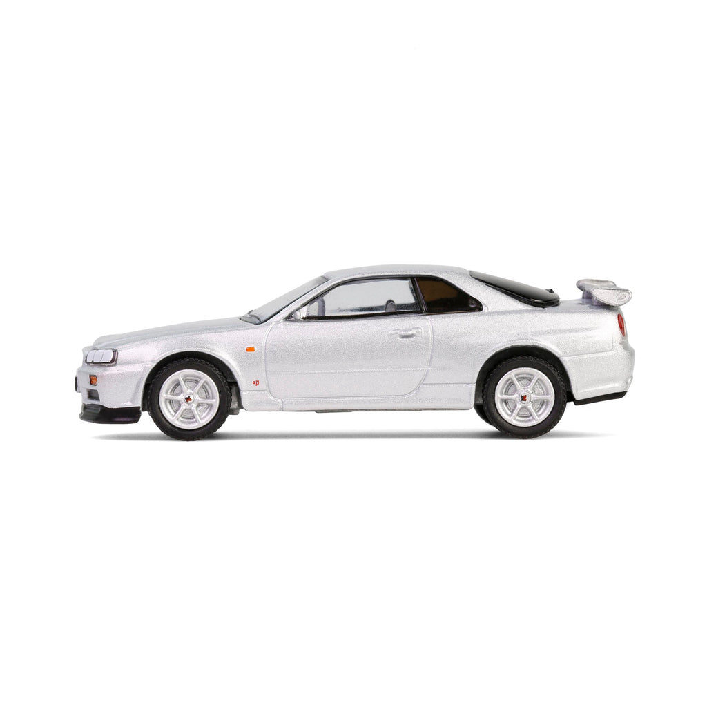 1999 Nissan Skyline V-Spec R34 Sonic Silver GreenLight 1:64 diecast model - image 2