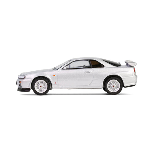1999 Nissan Skyline V-Spec R34 Sonic Silver GreenLight 1:64 diecast model - image 2