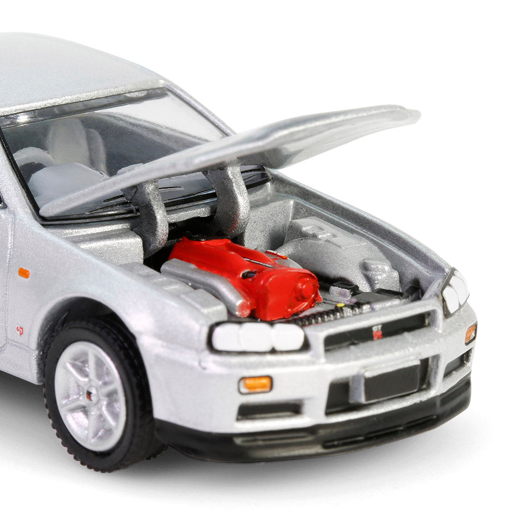 1999 Nissan Skyline V-Spec R34 Sonic Silver GreenLight 1:64 diecast model - image 5