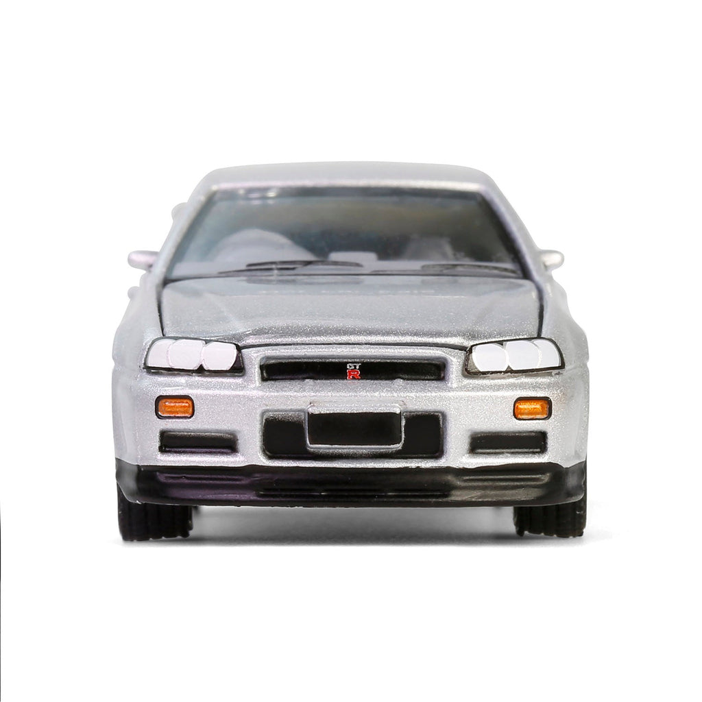 1999 Nissan Skyline V-Spec R34 Sonic Silver GreenLight 1:64 diecast model - image 4