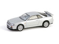 1999 Nissan Skyline V-Spec R34 Sonic Silver GreenLight 1:64 diecast model