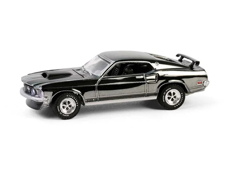 1969 Ford Mustang BOSS 429 Silver Chrome Edition John Wick GreenLight 1:64 - 30557