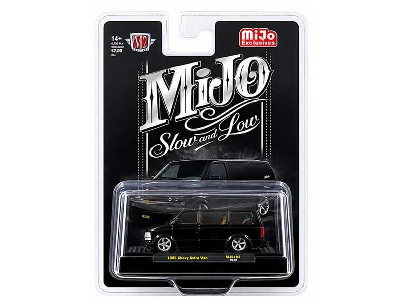 1995 Chevrolet Astro Van Custom Slow & Low Black | M2 Machines 1:64