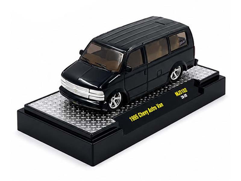 1995 Chevrolet Astro Van Custom Slow & Low Black 1:64 M2 Machines