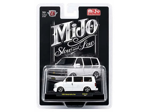 1995 Chevrolet Astro Van Custom Slow & Low White M2 Machines 1:64 - 31500-MJS103