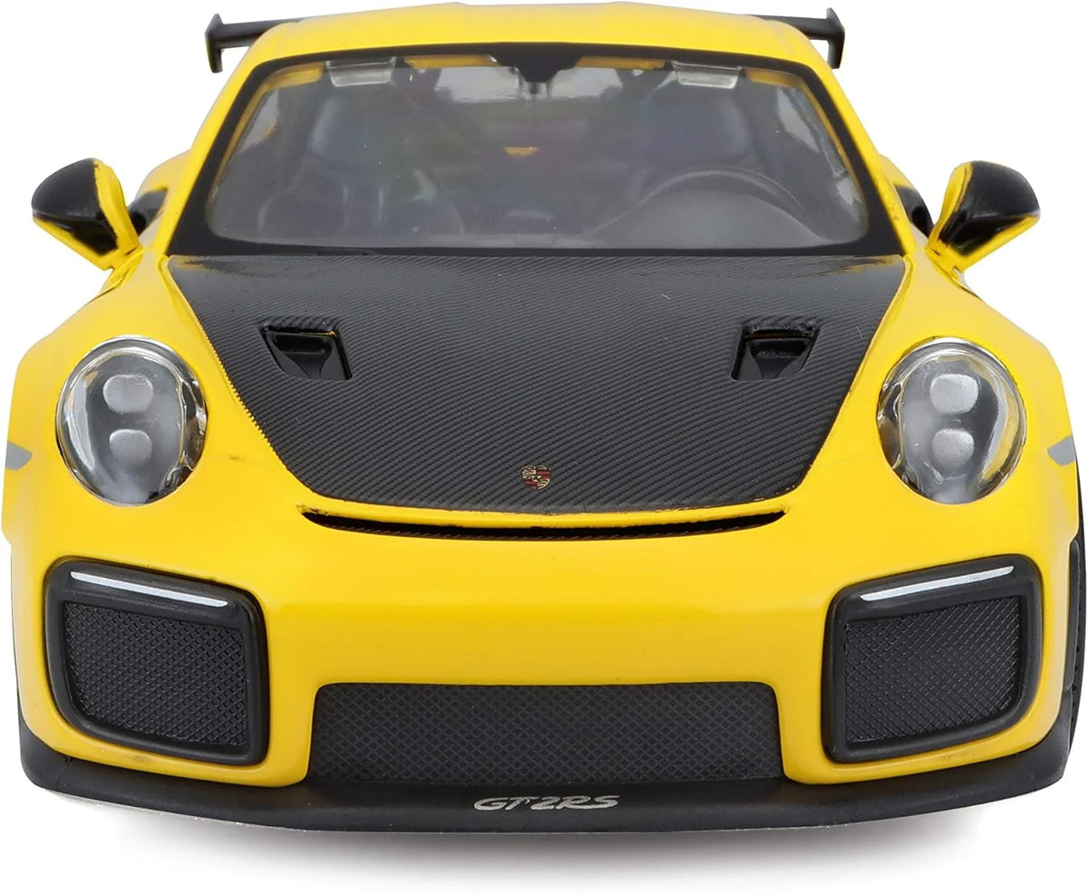 Porsche 911 GT3 RS Yellow with Carbon Hood – Maisto 1:24 Diecast