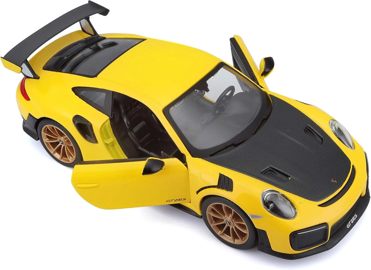 Porsche 911 GT3 RS Yellow with Carbon Hood – Maisto 1:24 Diecast