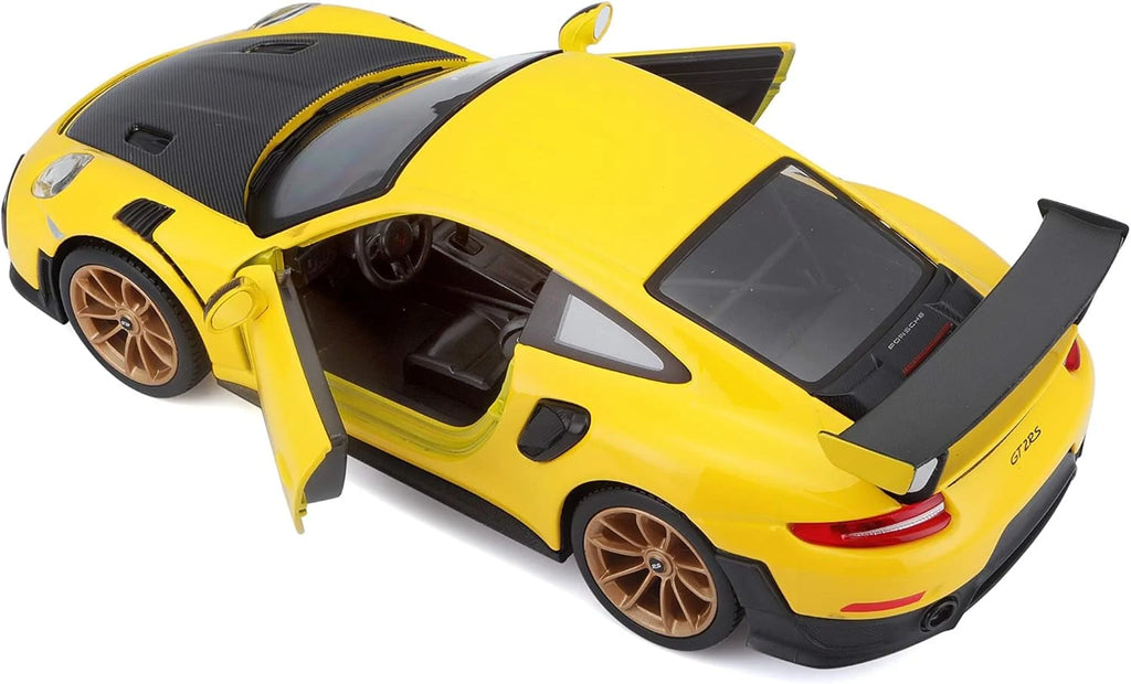 Porsche 911 GT3 RS Yellow with Carbon Hood – Maisto 1:24 Diecast