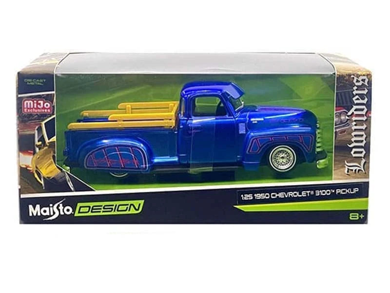 1950 Chevrolet 3100 Pickup Lowrider Candy Blue – Maisto 1:24 Diecast