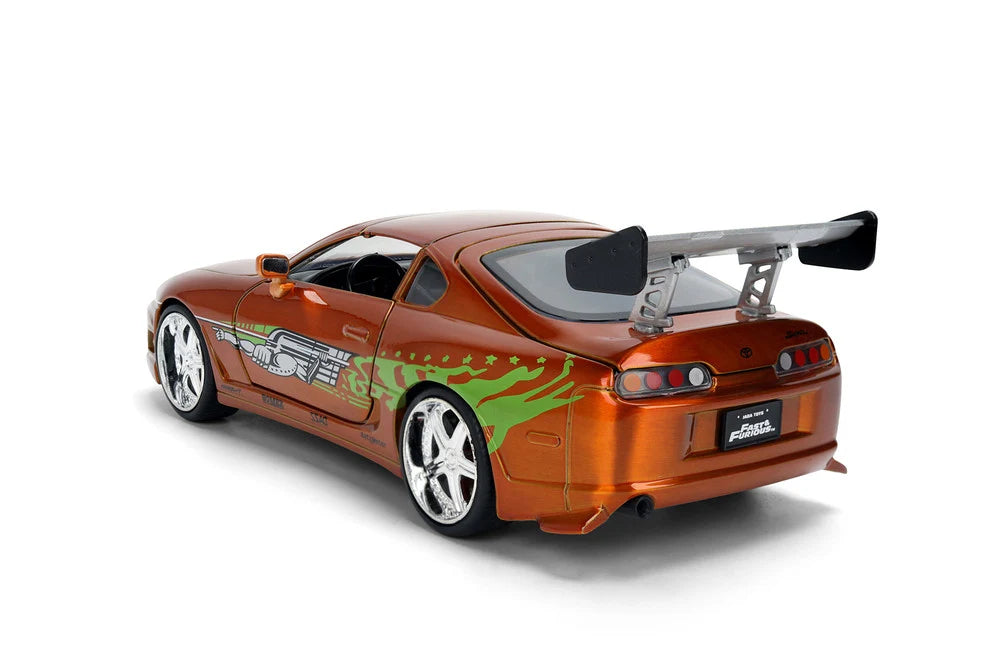 Brian's 1995 Toyota Supra Orange Fast & Furious 25th Anniversary Jada 1:24 - 37703