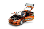 Brian's 1995 Toyota Supra Orange Fast & Furious 25th Anniversary Jada 1:24 - 37703