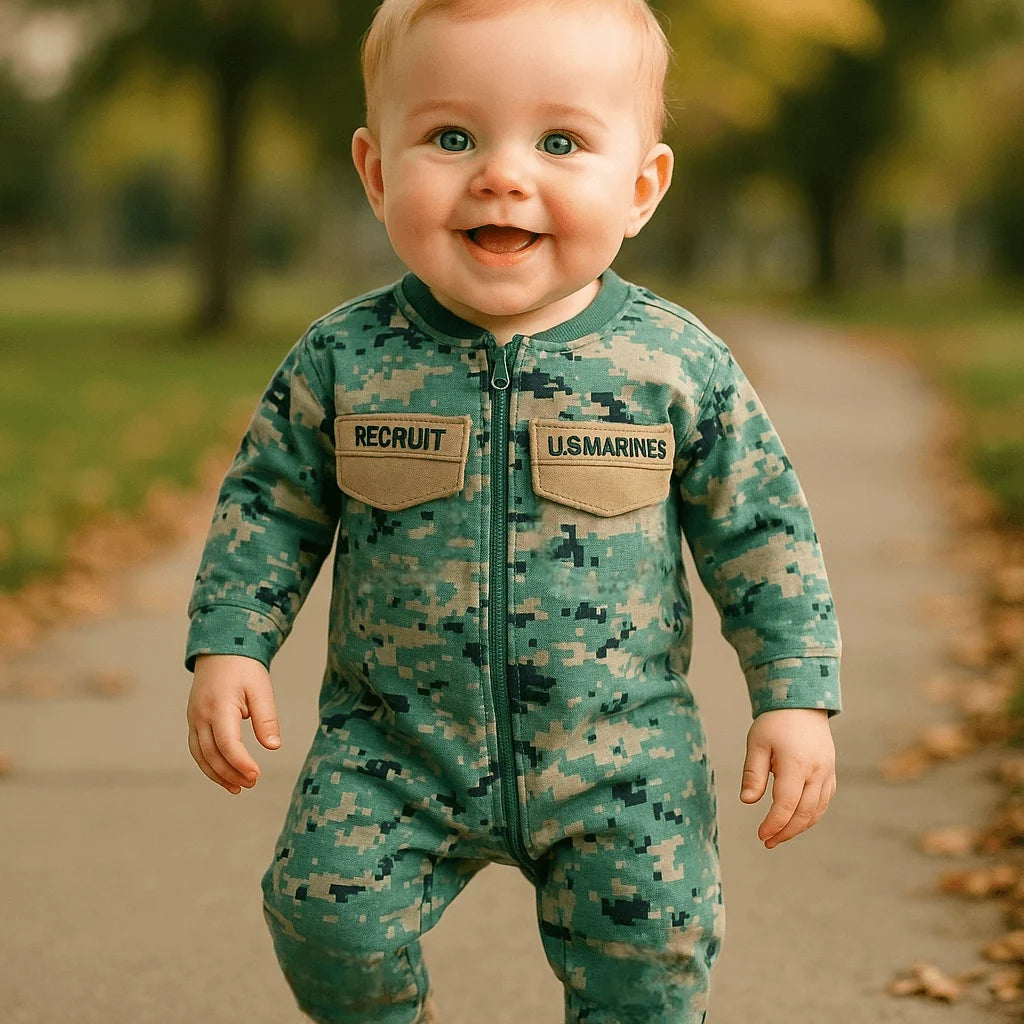 Marine Woodland Baby Uniform Crawler with Boots