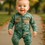 Marine Woodland Baby Uniform Crawler with Boots