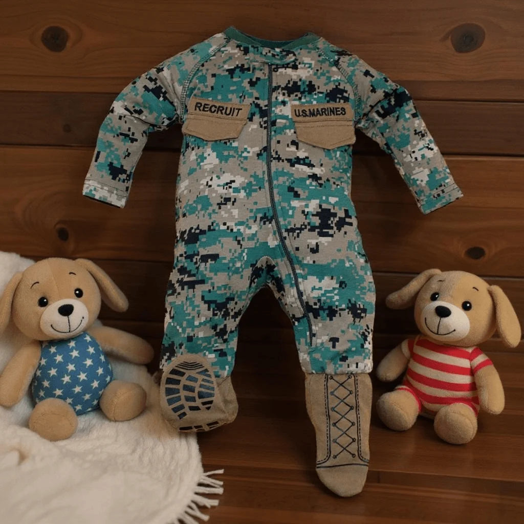 Marine Woodland Baby Uniform Crawler with Boots