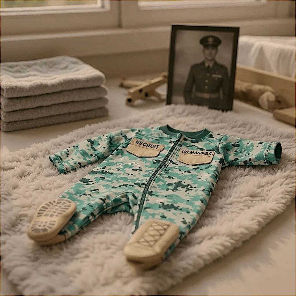 Marine Woodland Baby Uniform Crawler with Boots