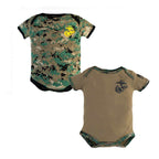 Marine Woodland and Coyote Baby Bodysuits, 2-Pack