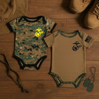 Marine Woodland and Coyote Baby Bodysuits, 2-Pack