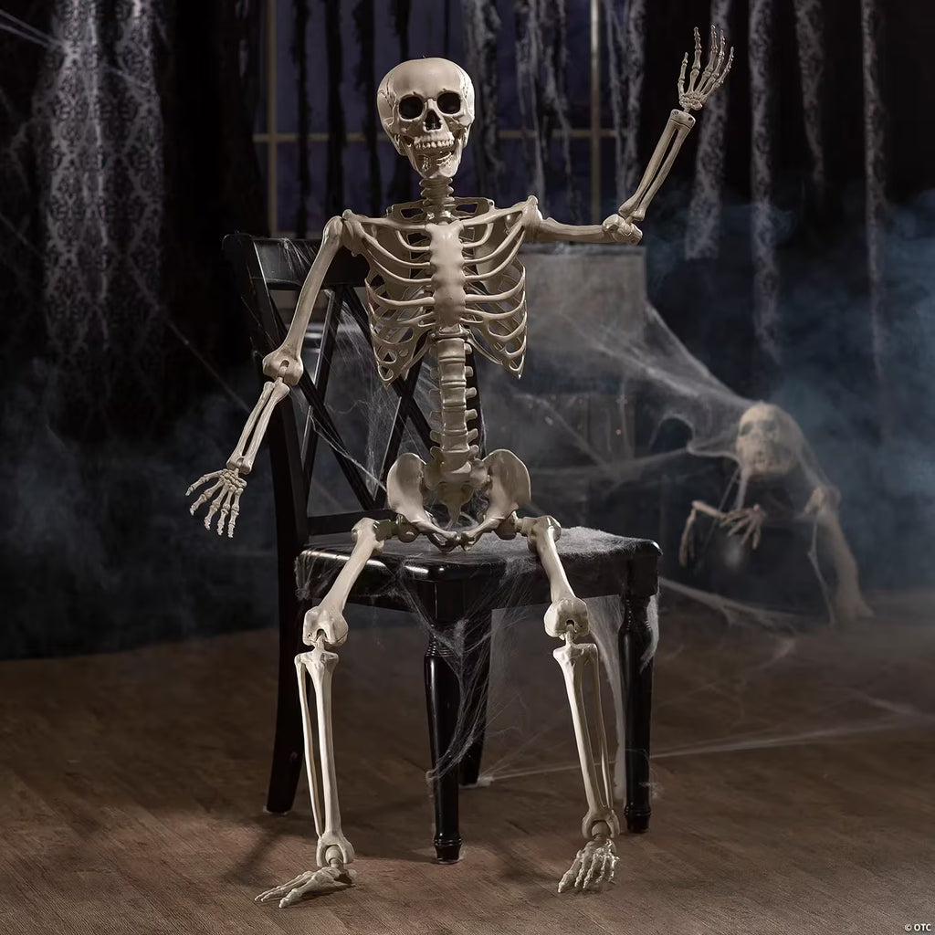 5 Ft. Life-Size Posable Plastic Skeleton Halloween Decoration