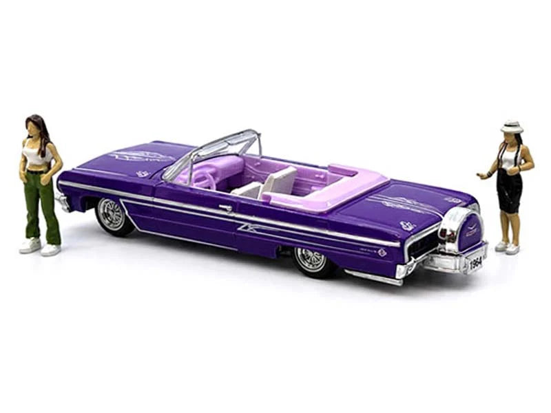 1964 Chevrolet Impala SS Convertible Lowrider Metallic Purple M2 Machines 1:64 - 67500-MJS02