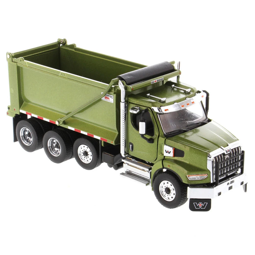 Western Star 49X with Ox Bodies Dump & Beaver Tail Trailer - Viper Red 1:64 - DCP 60-1884