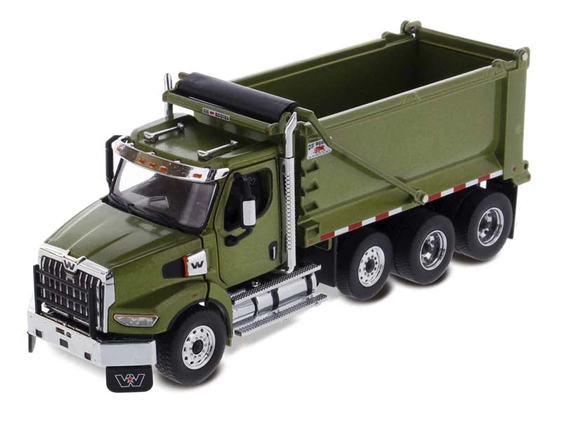 Western Star 49X with Ox Bodies Dump & Beaver Tail Trailer - Viper Red 1:64 - DCP 60-1884