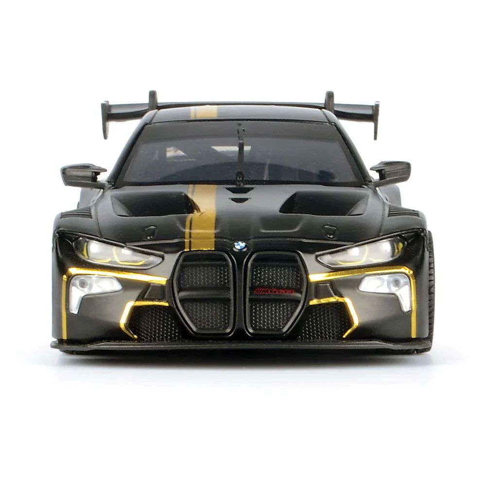 BMW M4 GT3 Black with Gold Stripes Midnight Eclipse