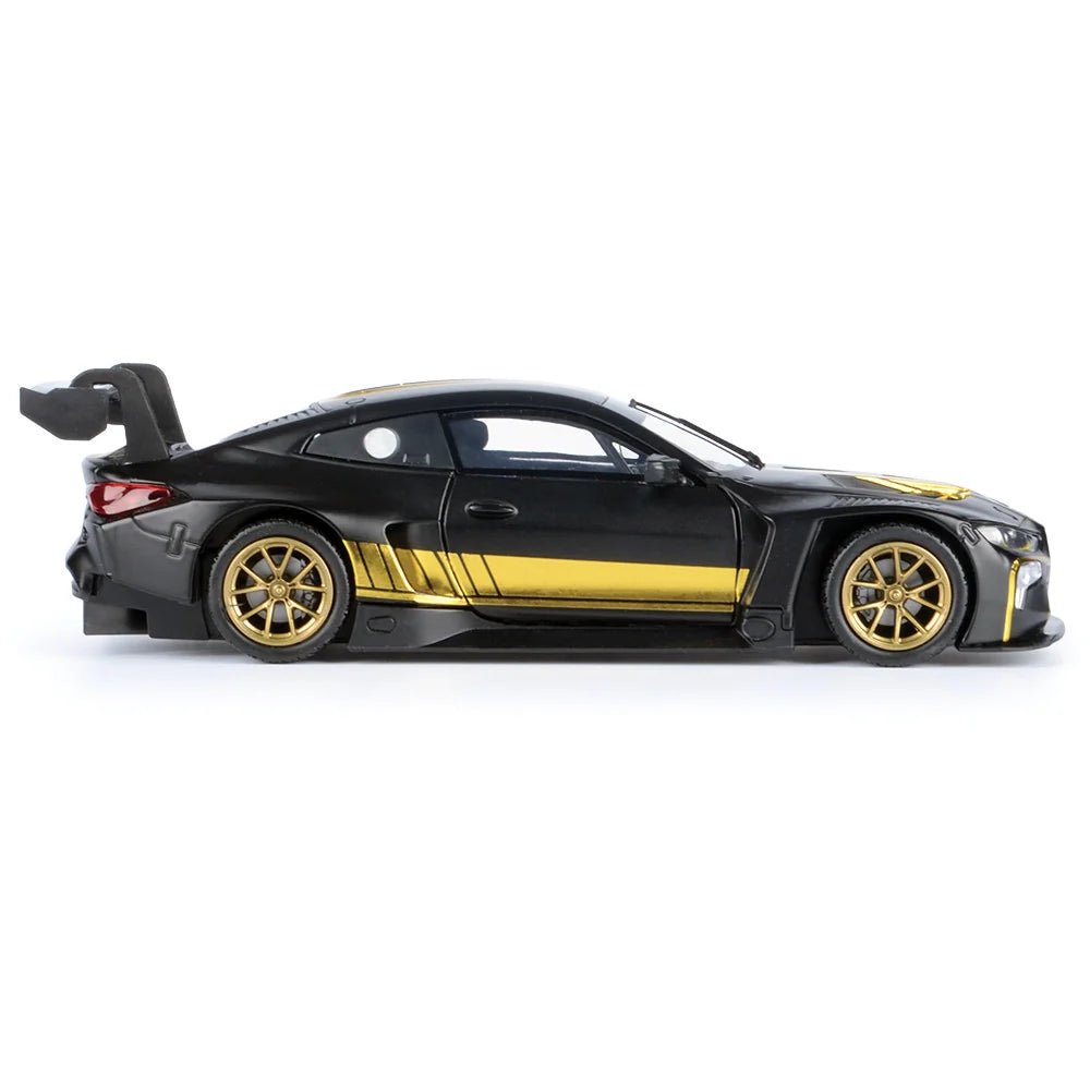 BMW M4 GT3 Black with Gold Stripes Midnight Eclipse