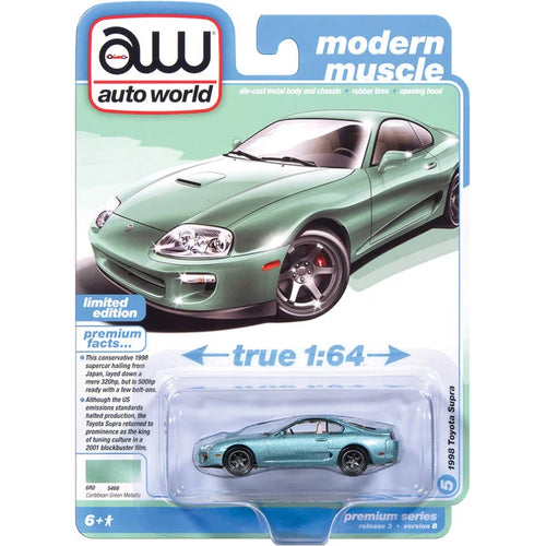 1998 Toyota Supra Caribbean Green Auto World 1:64 - AWSP209B