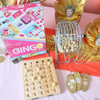 Deluxe Bingo Game Set with Rotary Metal Cage, Master Board, Wooden Balls & Chips