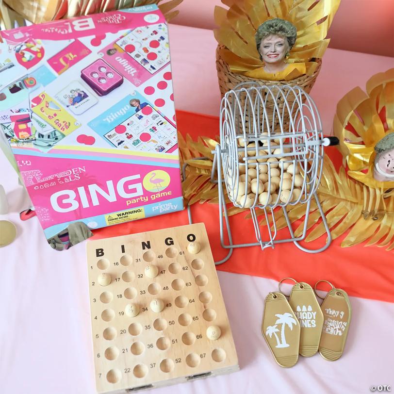 Deluxe Bingo Game Set with Rotary Metal Cage, Master Board, Wooden Balls & Chips