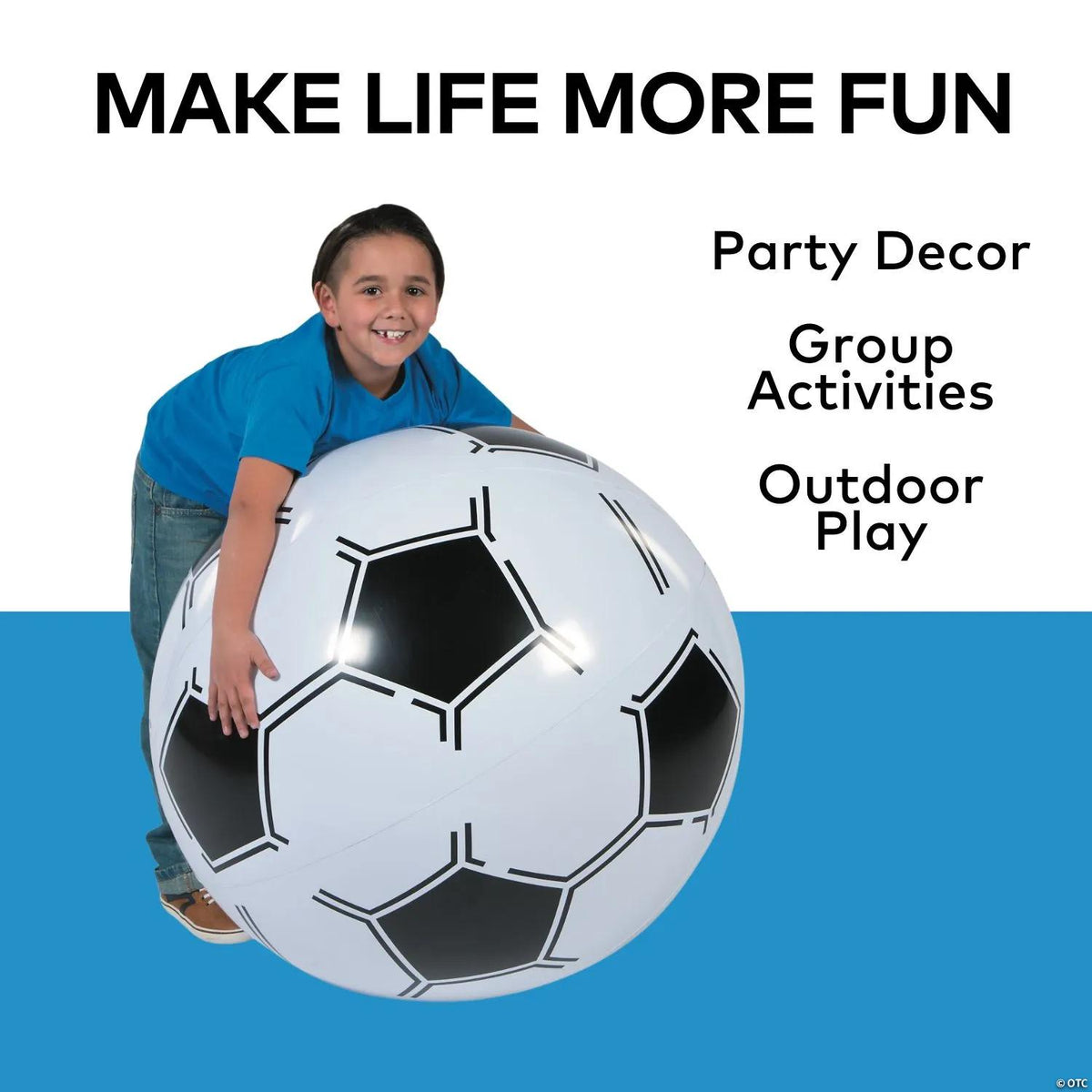 Extra Large Inflatable 30" Vinyl Classic Soccer Ball