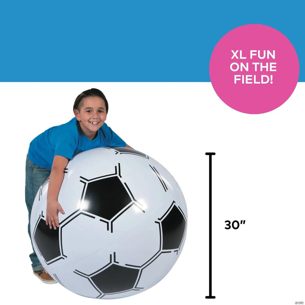 Extra Large Inflatable 30" Vinyl Classic Soccer Ball