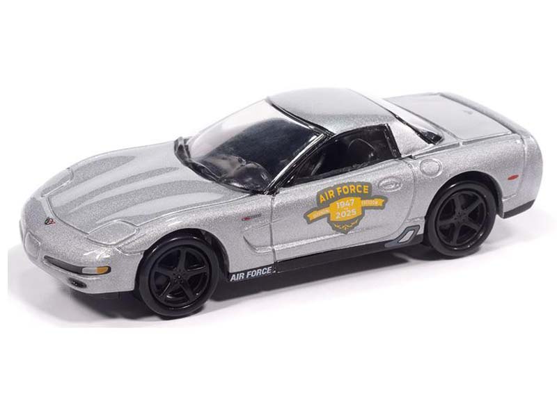 2003 Chevrolet C5 Corvette Metallic Silver Air Force Tribute 1:64 Johnny Lightning