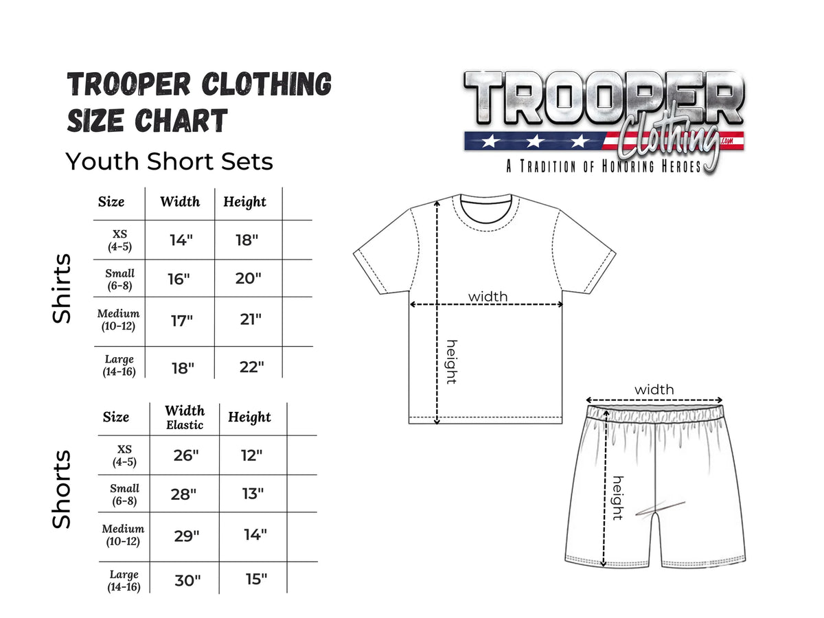 Trooper Clothing Youth Army PT T-Shirt & Shorts Set – Black/Yellow