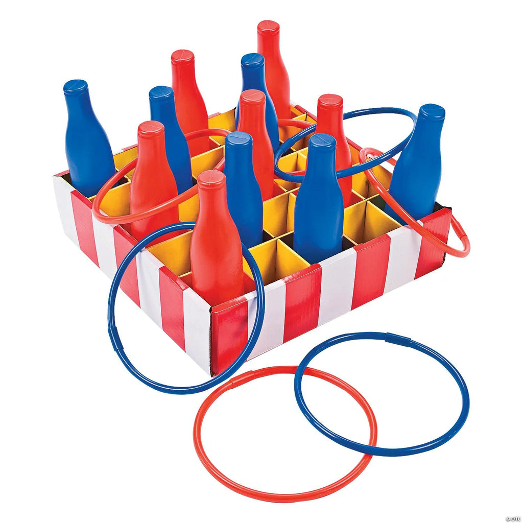 Red, White & Blue Carnival Bottle Ring Toss Game (25-Piece Set)
