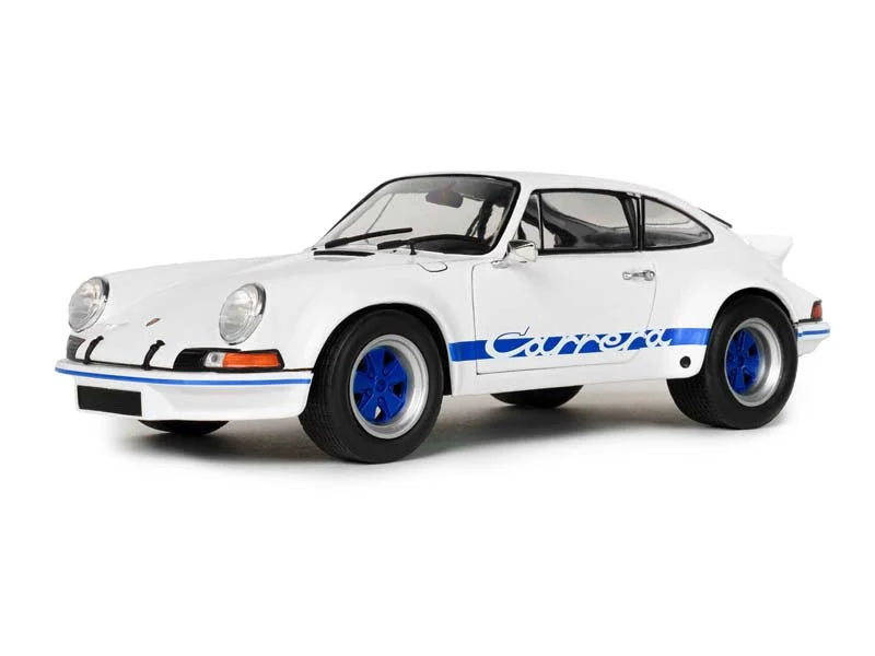 1973 Porsche 911 RSR White w/ Blue Carrera Stripes Diecast – 1:18
