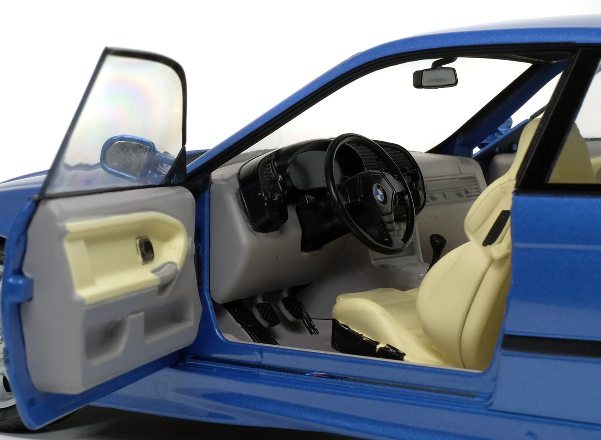 1990 BMW E36 M3 Coupe Estoril Blue Solido 1:18 - S1803901