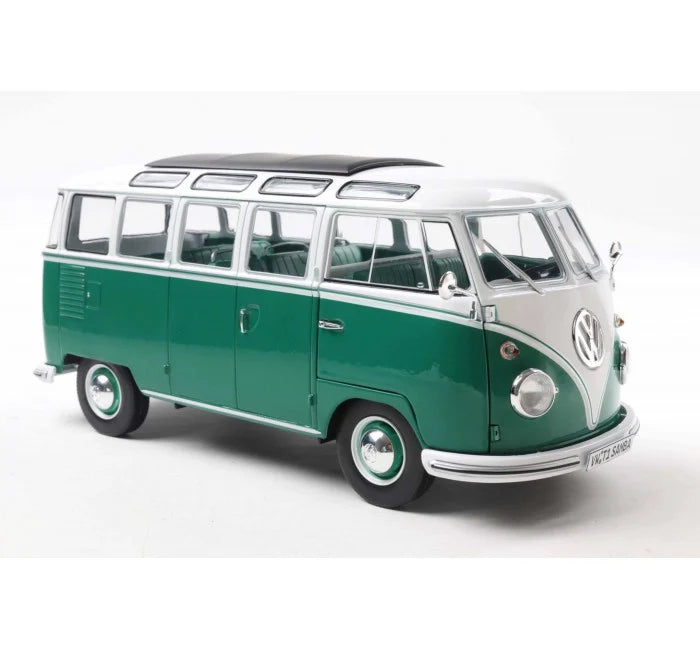 1962 Volkswagen T1 Samba Green/White – Solido 1:18 Diecast