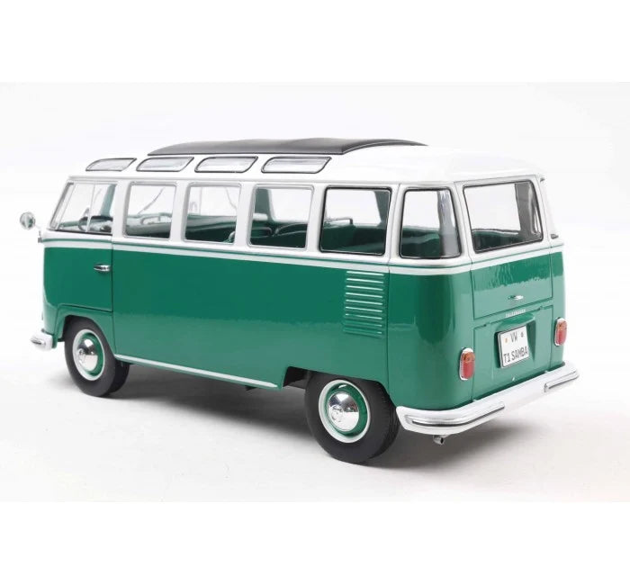 1962 Volkswagen T1 Samba Green/White – Solido 1:18 Diecast