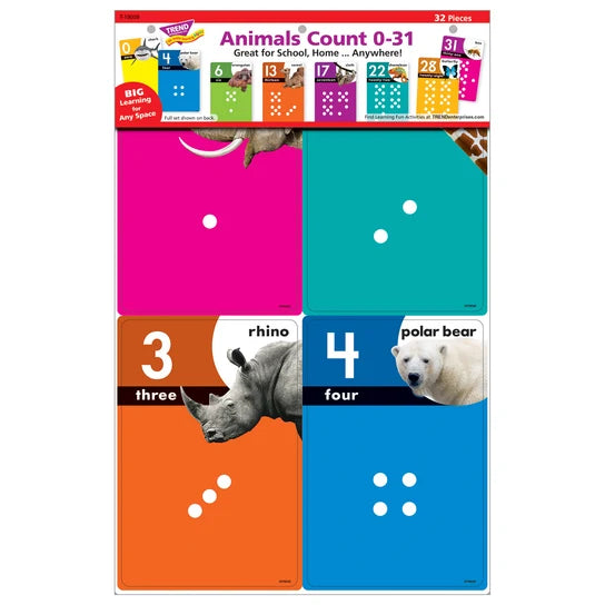 TREND Animals Count 0-31 Learning Set with Numbered Counting Cards