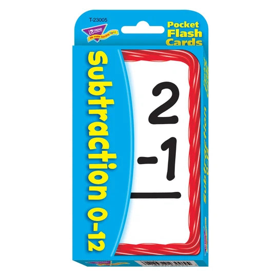 TREND Subtraction 0-12 Pocket Flash Cards