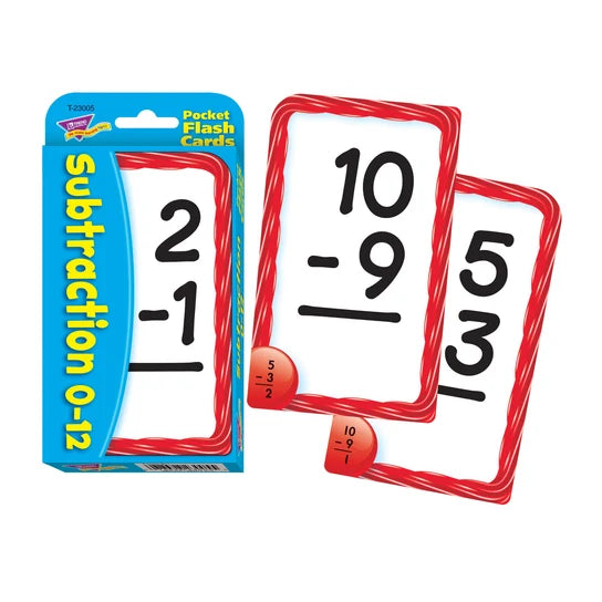 TREND Subtraction 0-12 Pocket Flash Cards