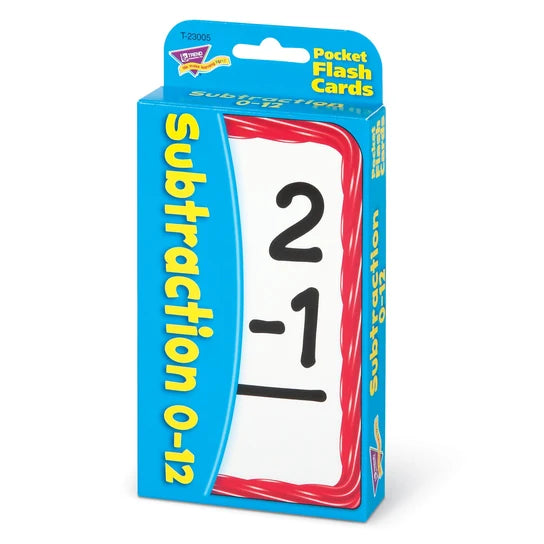 TREND Subtraction 0-12 Pocket Flash Cards