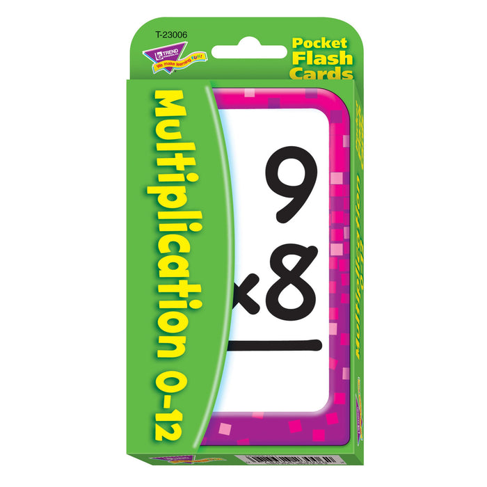 Multiplication 0-12 Pocket Flash Cards product image
