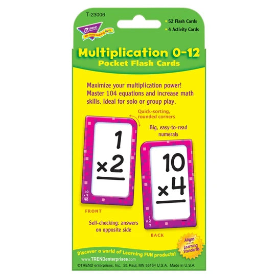 TREND Multiplication 0-12 Pocket Flash Cards
