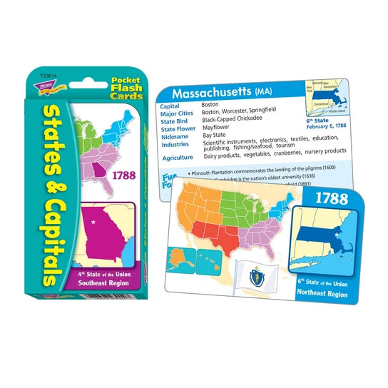 TREND States & Capitals Pocket Flash Cards