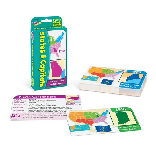 TREND States & Capitals Pocket Flash Cards